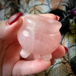 Love Spell Rose Quartz Crystal Cauldron